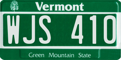 VT license plate WJS410