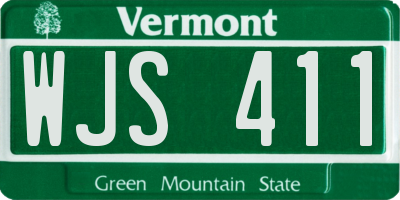 VT license plate WJS411