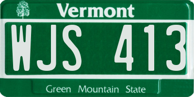 VT license plate WJS413