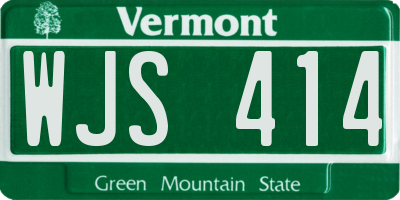 VT license plate WJS414