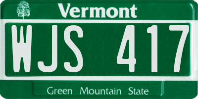 VT license plate WJS417