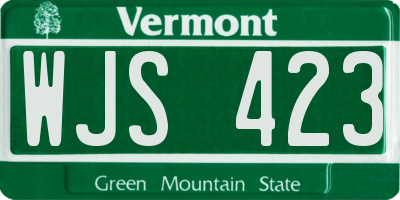 VT license plate WJS423