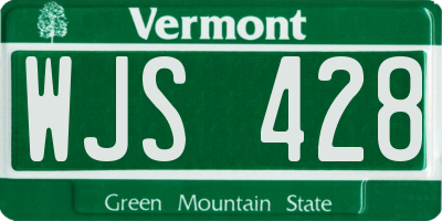 VT license plate WJS428
