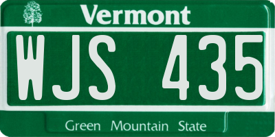 VT license plate WJS435