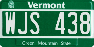 VT license plate WJS438