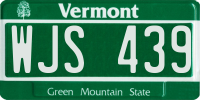 VT license plate WJS439