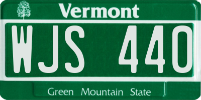 VT license plate WJS440