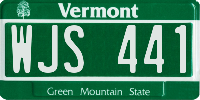 VT license plate WJS441
