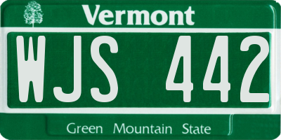 VT license plate WJS442