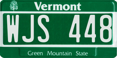 VT license plate WJS448