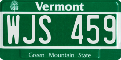 VT license plate WJS459