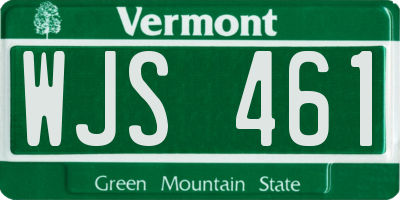 VT license plate WJS461