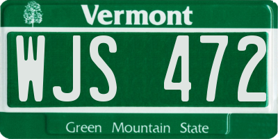 VT license plate WJS472