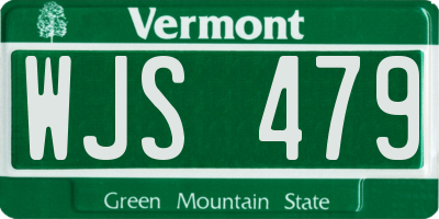 VT license plate WJS479