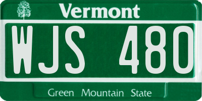 VT license plate WJS480