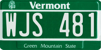VT license plate WJS481
