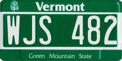 VT license plate WJS482