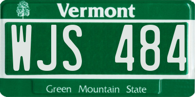 VT license plate WJS484