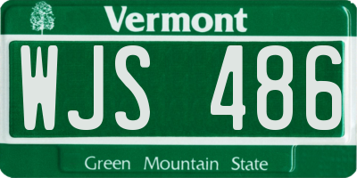 VT license plate WJS486