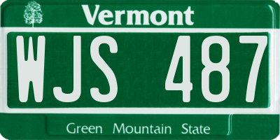 VT license plate WJS487