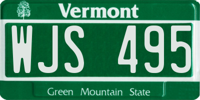 VT license plate WJS495