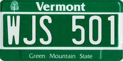 VT license plate WJS501