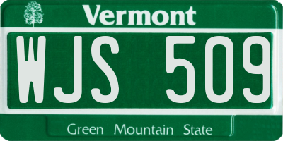 VT license plate WJS509