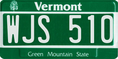 VT license plate WJS510