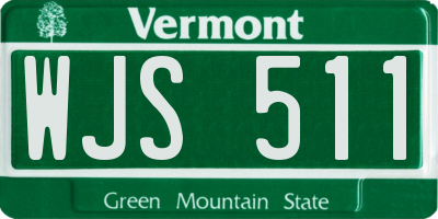 VT license plate WJS511