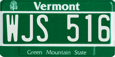 VT license plate WJS516
