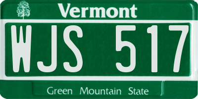VT license plate WJS517