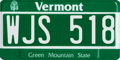 VT license plate WJS518