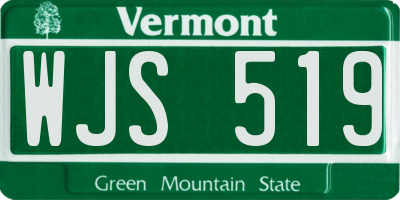 VT license plate WJS519