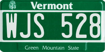 VT license plate WJS528