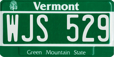 VT license plate WJS529