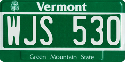 VT license plate WJS530