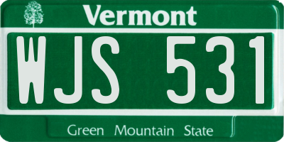 VT license plate WJS531