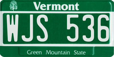 VT license plate WJS536