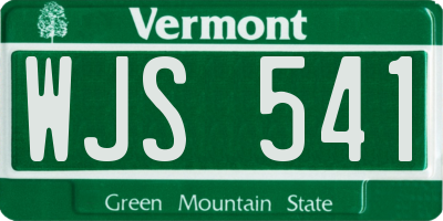 VT license plate WJS541