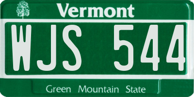 VT license plate WJS544