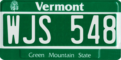 VT license plate WJS548