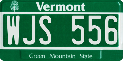 VT license plate WJS556