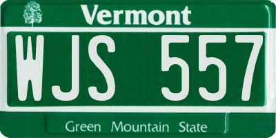VT license plate WJS557