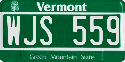 VT license plate WJS559