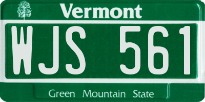 VT license plate WJS561