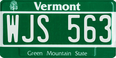 VT license plate WJS563