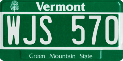 VT license plate WJS570