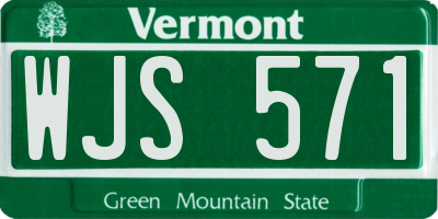 VT license plate WJS571