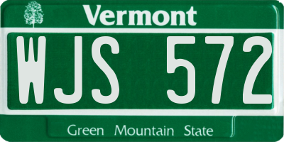 VT license plate WJS572