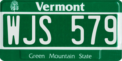 VT license plate WJS579